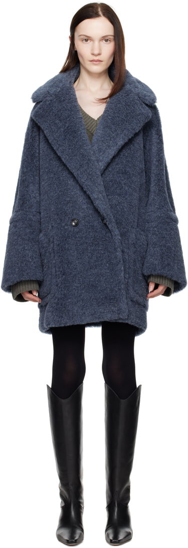 Палта Max Mara Double-Breasted Faux Fur Coat Синьо | 2421016142600 MM10506, 0