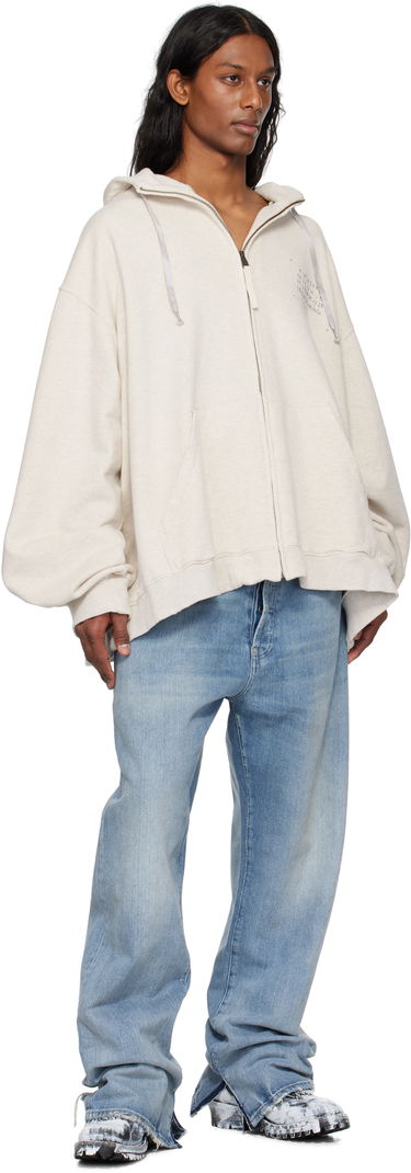 Суитчър Maison Margiela Maison Margiela Stamp Logo Zip Hoodie Бежово | S50HG0048 S25614, 3