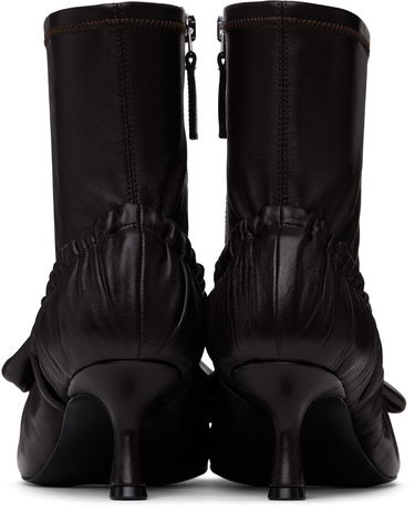 Кецове и обувки Acne Studios Acne Studios Leather Bow Ankle Boots Кафяво | AD0796-, 1