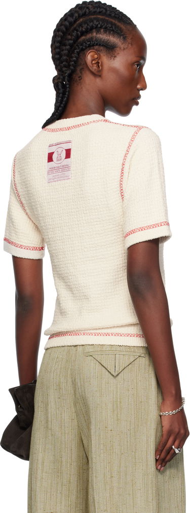 Поло тениска Bottega Veneta Bottega Veneta Waffle Knit Polo Shirt Бяло | 825700 V5BD0, 2