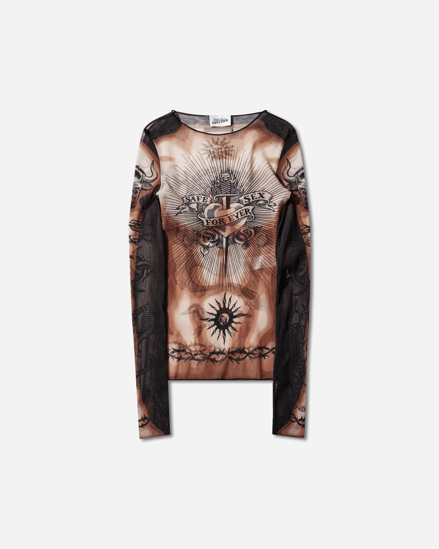 Тениска Jean Paul Gaultier Re-Edition Safe Sex Tattoo Longsleeve Top Многоцветен | 26-01-W-TO456-M026P 636000, 1