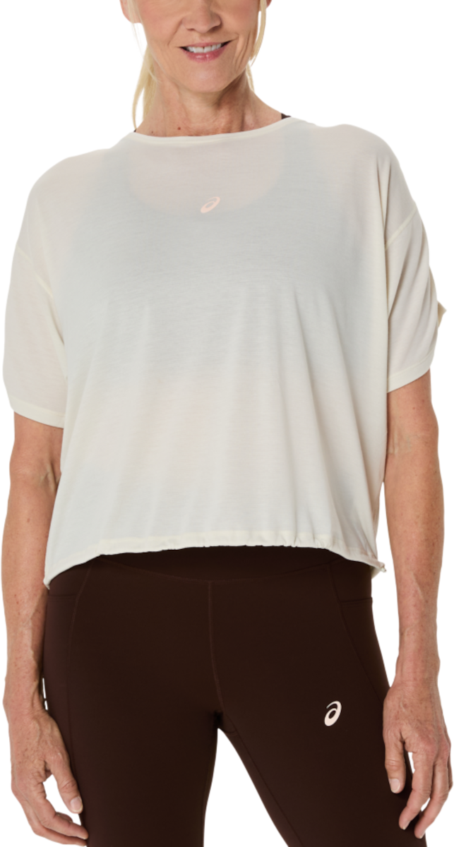 Съкратен топ Asics Asics Nagino Run Adjustable Short Sleeve Top Бяло | 2012d140-200