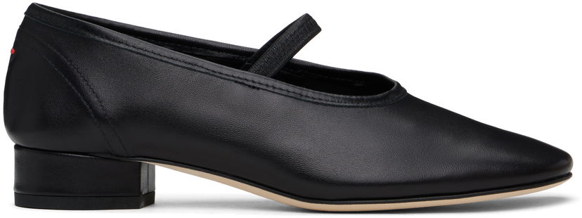 Pокля Aeyde Aeyde Pippa Leather Ballerina Flats Черно | A11-FL-GLVR25RO126-FW24-800-007