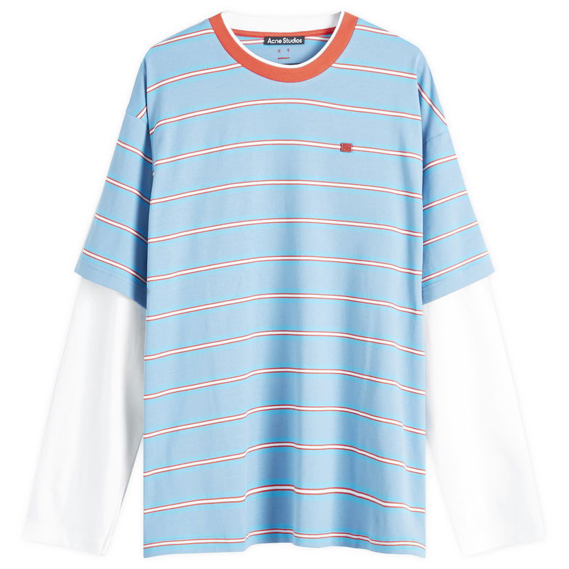 Тениска Acne Studios Eeve Stripe Double Sleeve T-Shirt Синьо | CL0282-BCE