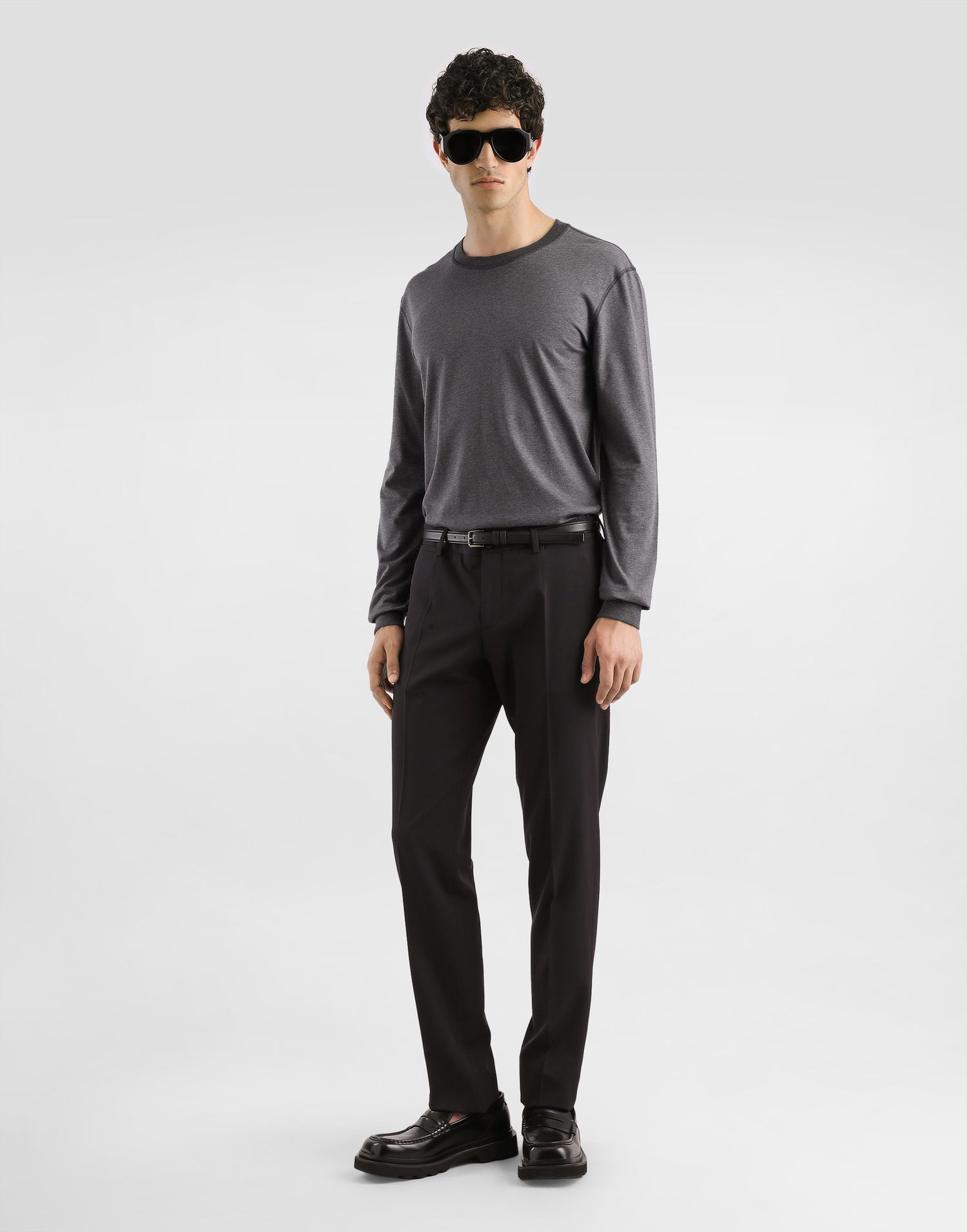 Панталони Dolce & Gabbana Dolce & Gabbana Bi-Stretch Wool Canvas Trousers Черно | GY7BMTFUBGBN0352, 1