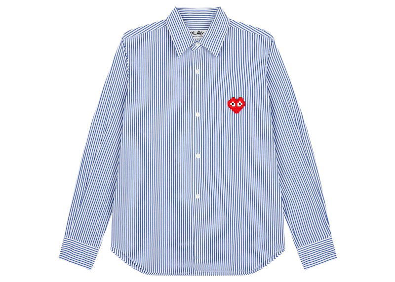 Риза Comme des Garçons Invader Broad Stripe Shirt Синьо | AZ-B024-051, 0