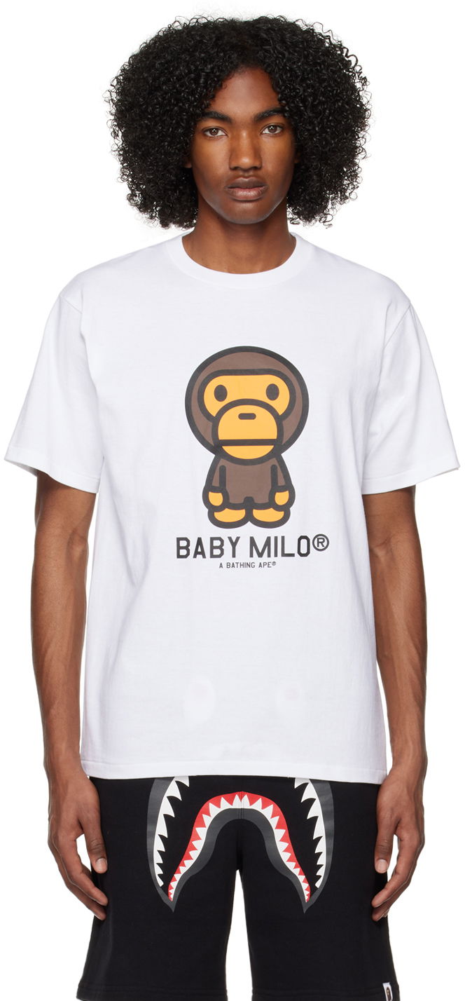 Тениска BAPE Baby Milo T-Shirt Бяло | 002TEI801001M, 0