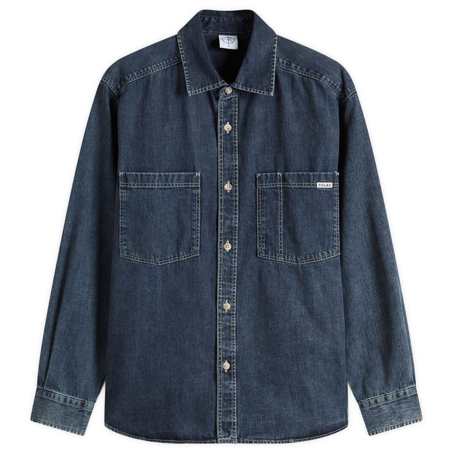 Риза Polar Skate Co. Polar Skate Co. Mike Denim Shirt, Size Large Синьо | PSC-SU25-5-WBL, 0