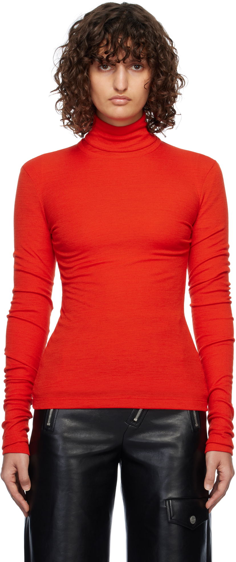 Тениска Jil Sander Layered Turtleneck Top Червено | J40FV0115_J20226