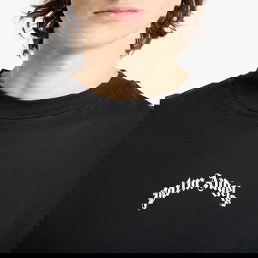 Тениска Palm Angels Curved Logo T-Shirt Черно | PMAA002S25JER0011003, 2