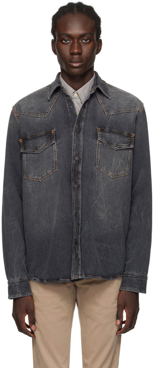 Риза BOSS Faded Denim Shirt Сиво | 50507862, 0