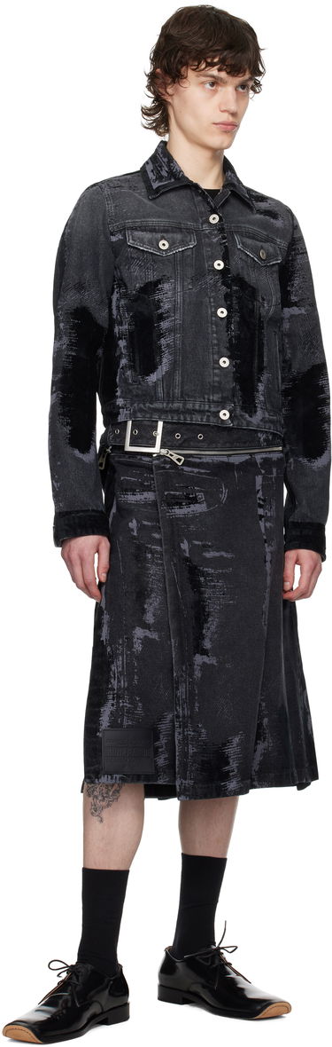 Пола Jean Paul Gaultier Jean Paul Gaultier 'The Flocked' Denim Kilt Черно | 25/33-F-JU161-D016-06, 4