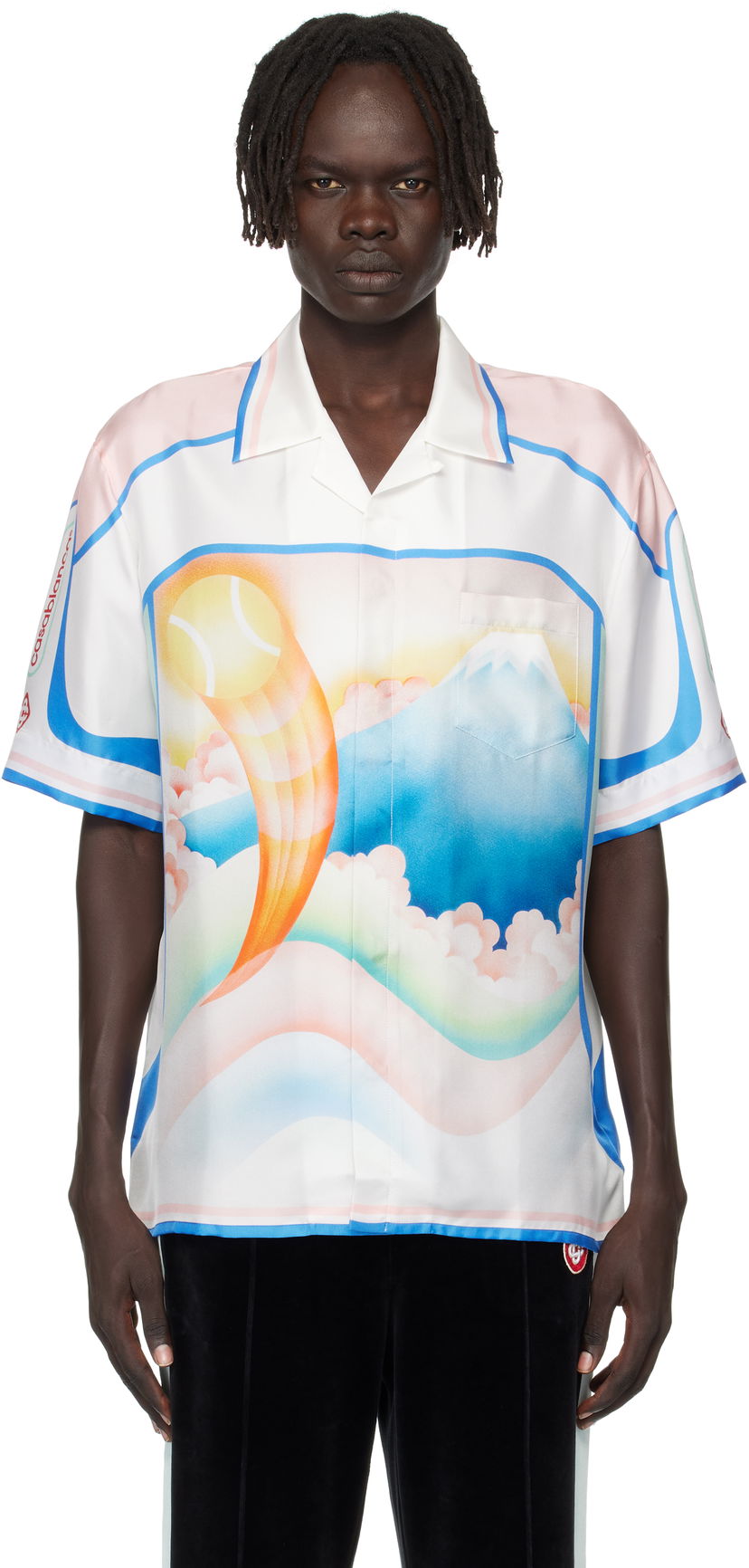 Риза Casablanca Casablanca Fuji Dream Silk Resort Shirt Бяло | MPF25-SH-003-03