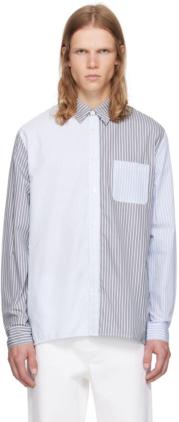 Риза A.P.C. Blue Erwann Shirt Металик | COGUH-H12602, 0