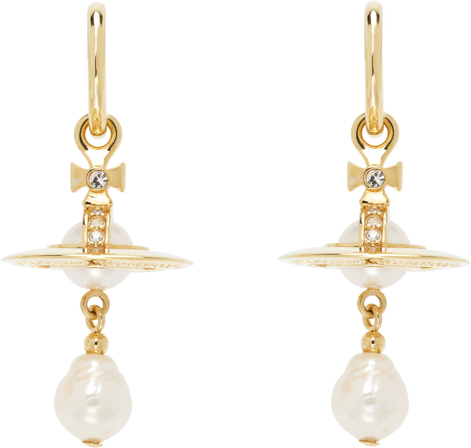 Обеци Vivienne Westwood Vivienne Westwood Aleksa Pearl Drop Earrings Жълто | 6202016M-02R496-, 0