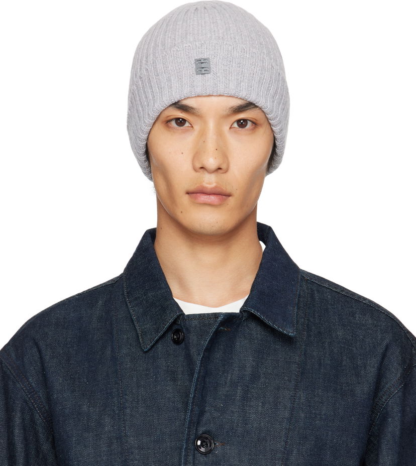Шапка Givenchy Givenchy Ribbed Beanie Сиво | 710003976002-U7933