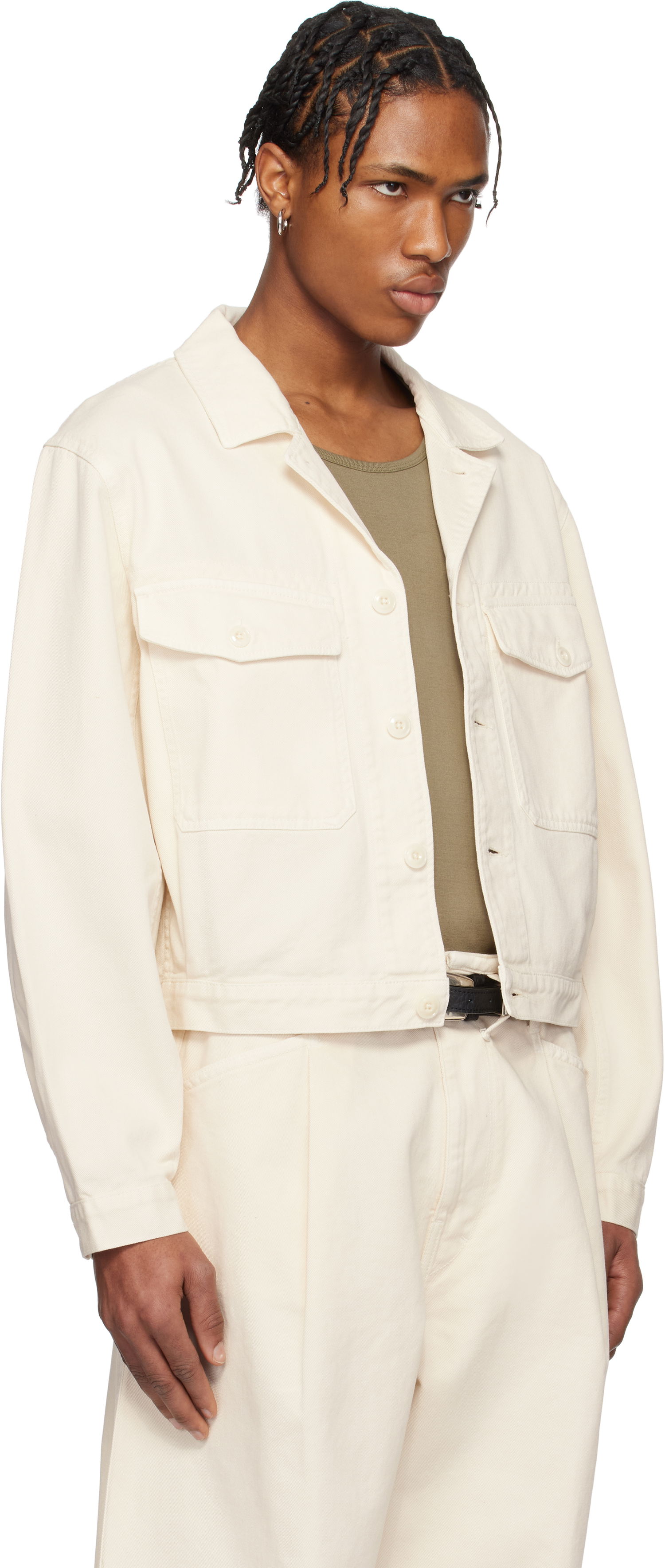 Яке LEMAIRE Lemaire Trucker Denim Jacket Бяло | OW1142 LD1034, 1