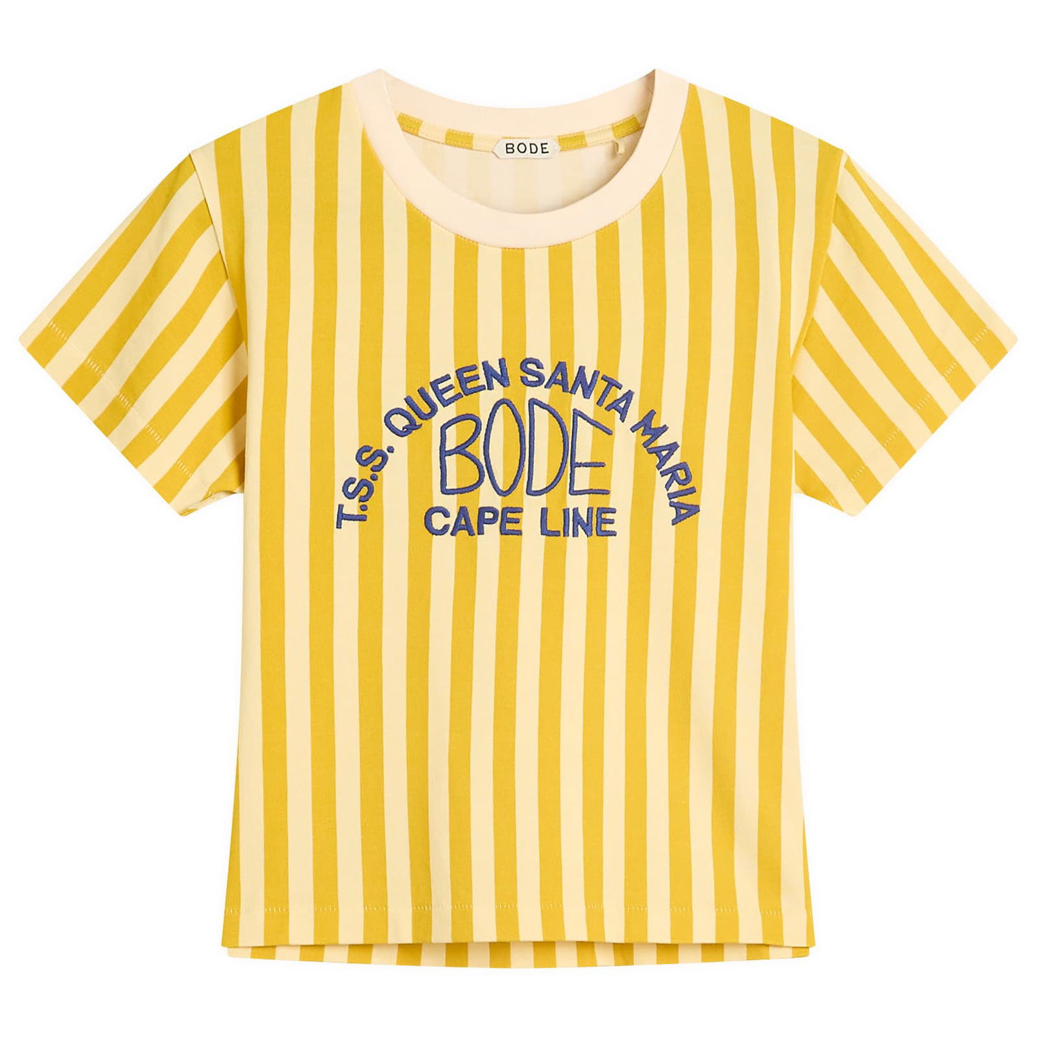 Тениска Bode Bode Striped T-Shirt with Logo Print Жълто | WRS25CS023-YLMLT, 1