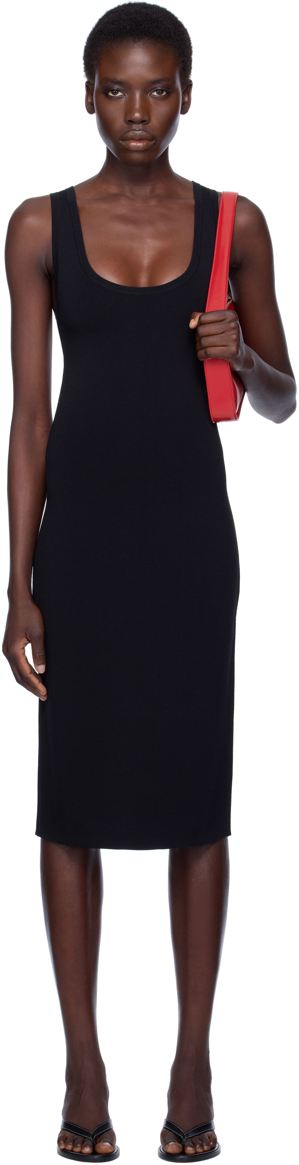 Pокля TOTEME TOTEME Short Tank Midi Dress Черно | 253-WRD0233-YA0187, 0