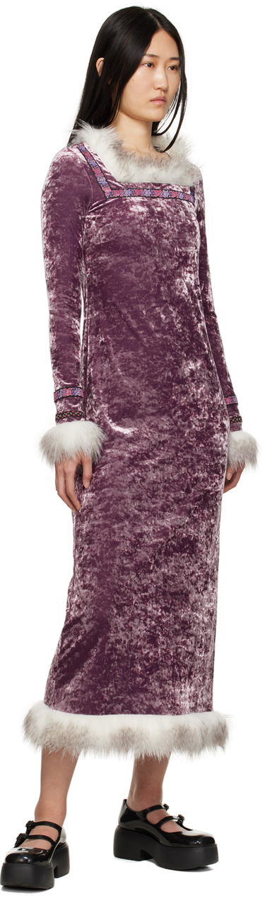 Pокля Anna Sui Anna Sui Princess Audrey Velvet Dress Лилаво | 1123F74, 3