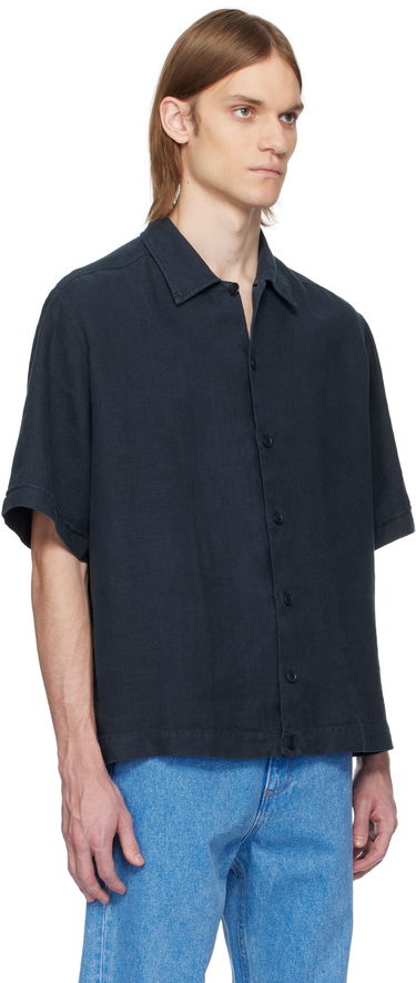 Риза BOSS BOSS Linen Resort Shirt Тъмно синьо | 50538880, 1