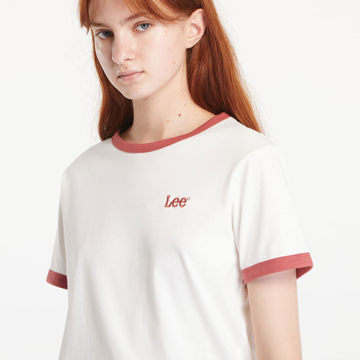 Тениска Lee Ringer Tee Ecru Бяло | 112355184, 1