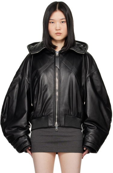 Яке бомбър The Attico Attico Leather Bomber Jacket with Hood Черно | 247WCB62 L054, 0