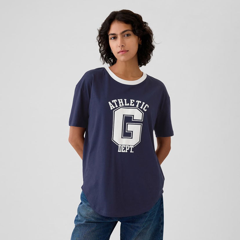 Тениска GAP T-shirt Shortsleeve Logo Tee Navy Uniform M Черно | 500012-02