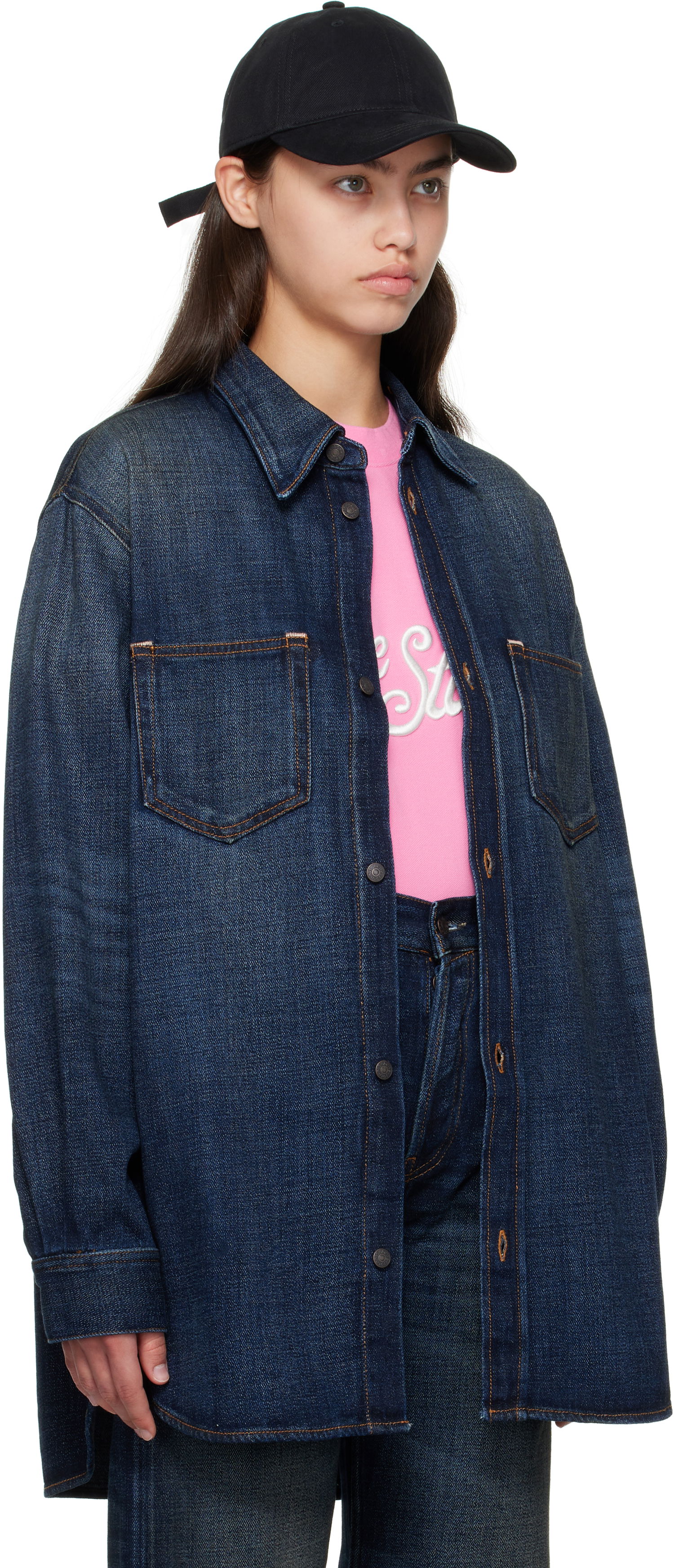 Риза Acne Studios Acne Studios Denim Button-Up Shirt Синьо | CB0112-, 1