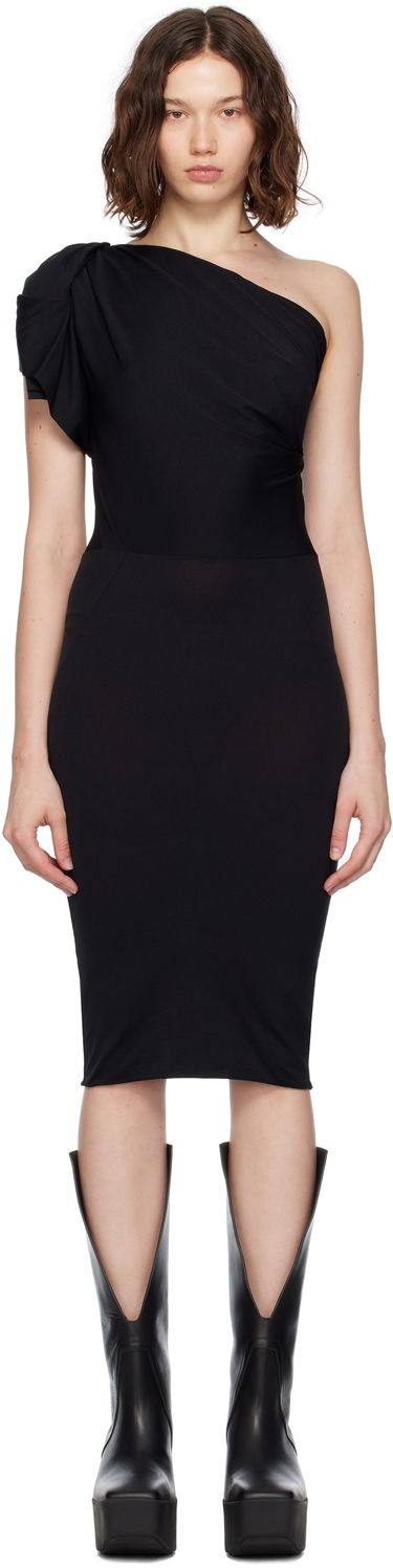 Pокля Rick Owens Concordians Twist One-Shoulder Midi Dress Черно | RP02E4521 JN, 0