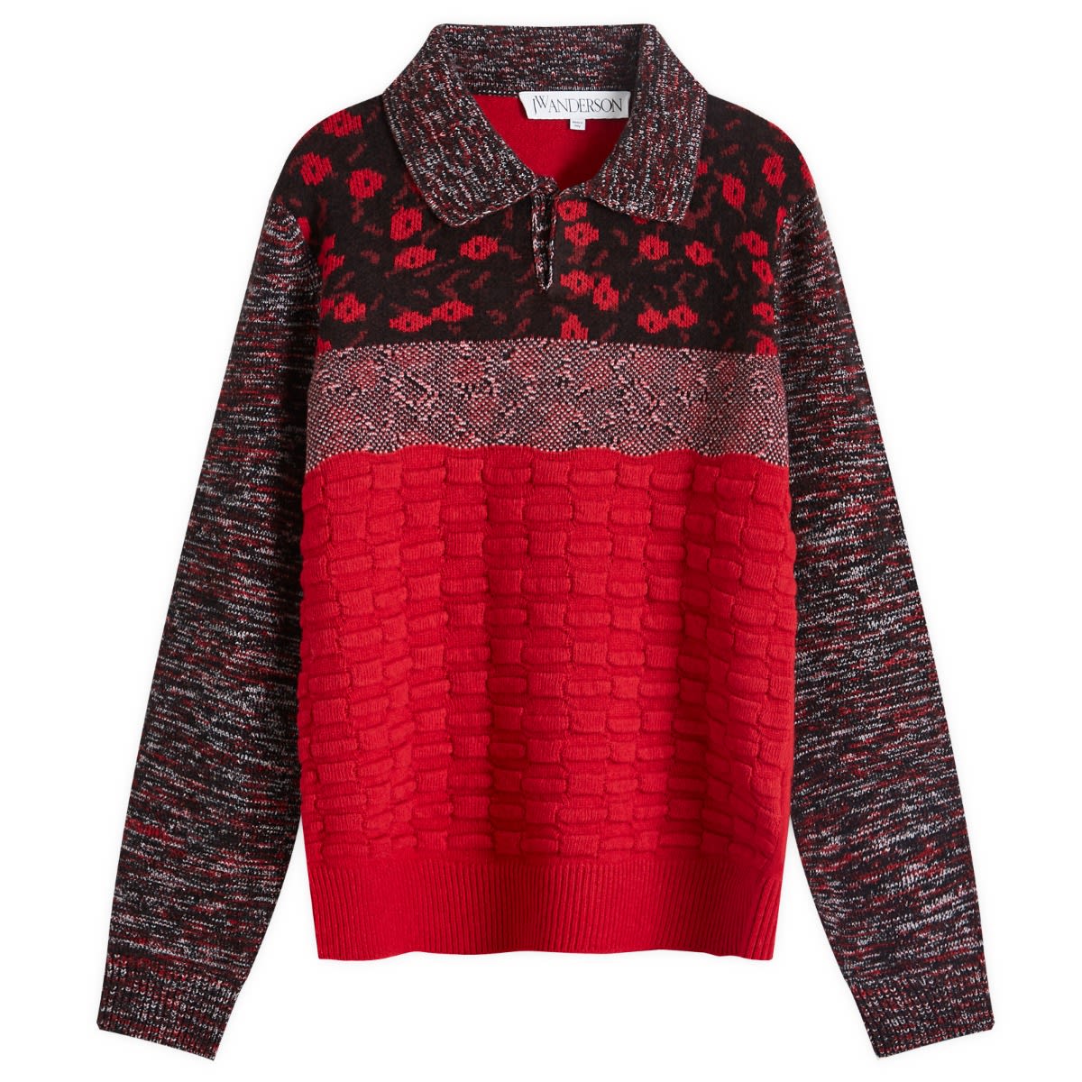 Пуловер JW Anderson Multi Stitch Polo Червено | KW1231-YN0357-417, 0