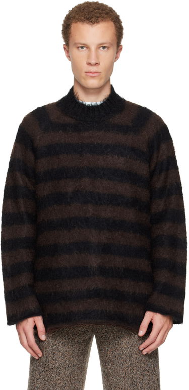 Пуловер UNDERCOVER Fuzzy Striped Mock Neck Sweater Многоцветен | UC2E4904-1, 0