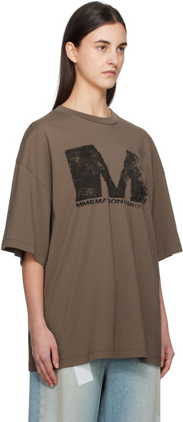 Тениска Maison Margiela MM6 Maison Margiela Sunbleached Logo T-Shirt Кафяво | S52GC0342 S24312, 1