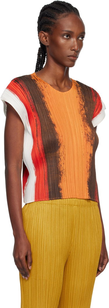 Тениска Pleats Please Issey Miyake PLEATS PLEASE ISSEY MIYAKE Pleated Short Sleeve Brushstroke Top Многоцветен | PP58JK672, 1