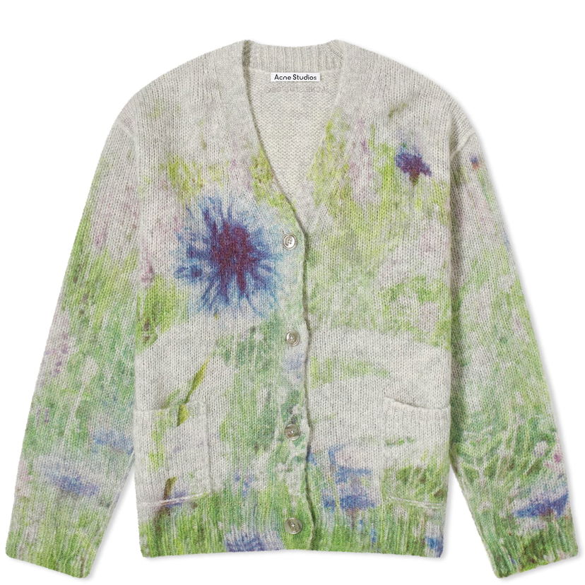 Пуловер Acne Studios Flower Print Cardigan Сиво | A60493-AAB