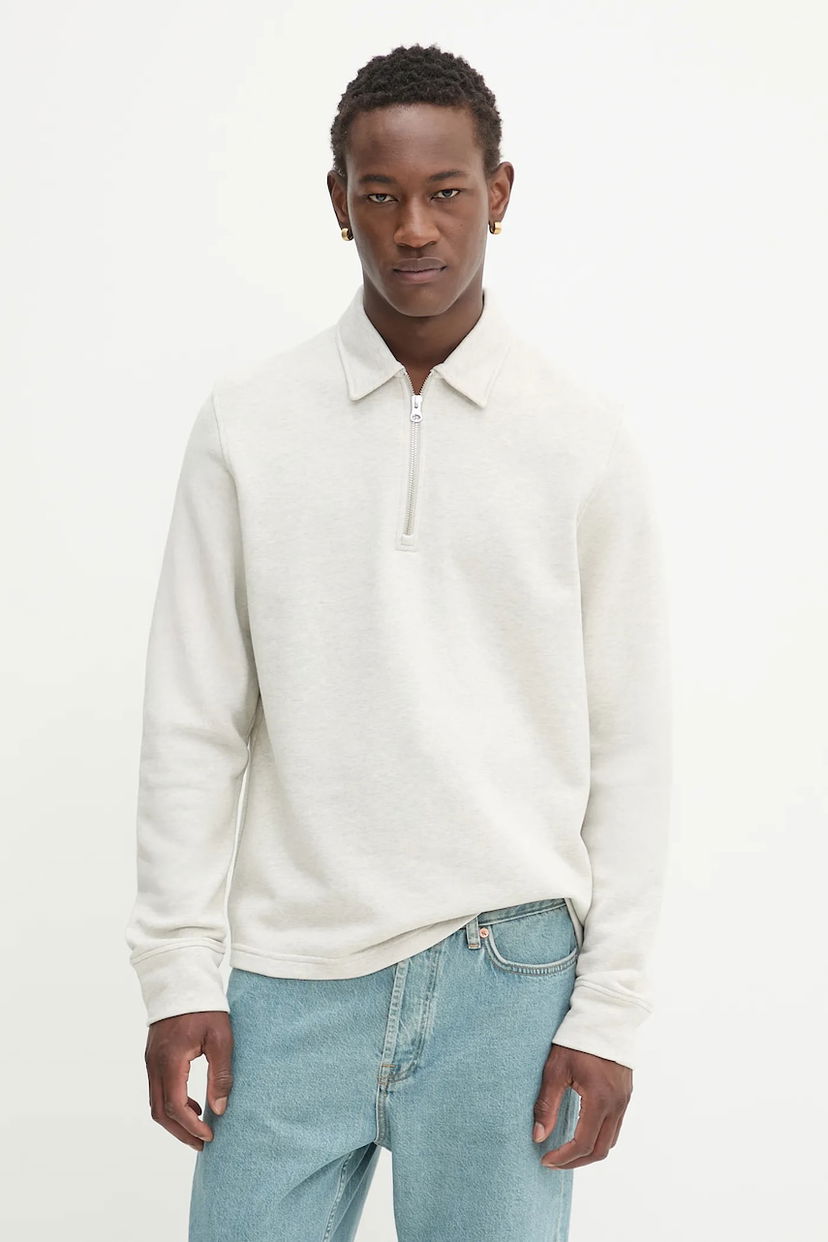 Суитчър Samsoe Samsoe Samsoe Samsoe Salouis Half-Zip Sweatshirt Бяло | M25200036