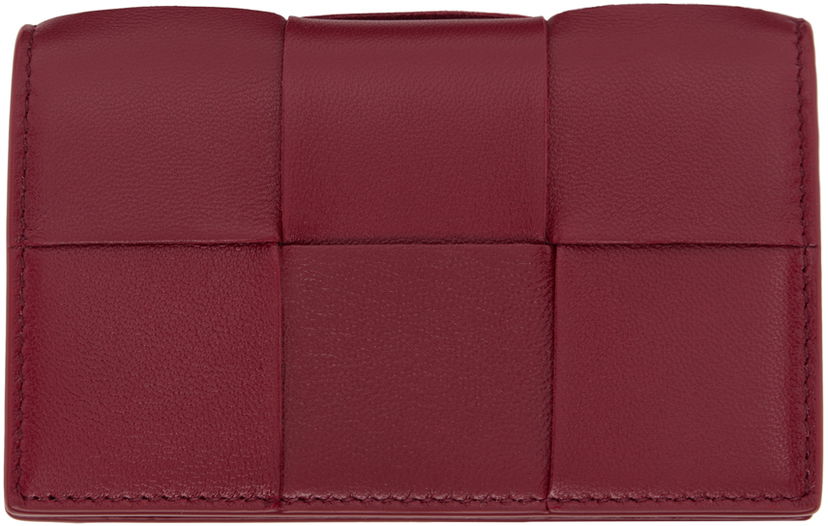 Портфейл Bottega Veneta Cassette Business Card Holder Червено | 651396 VCQC9