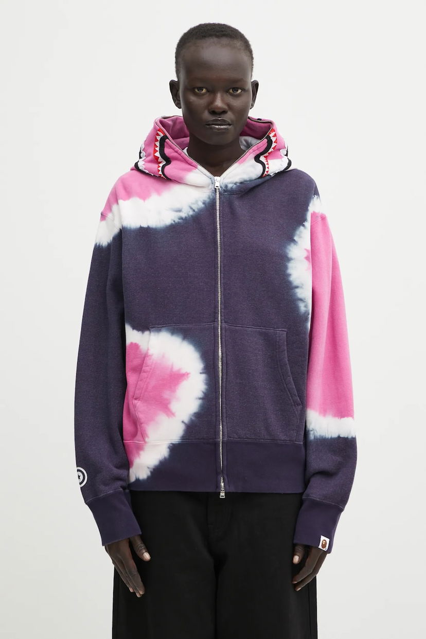 Суитчър BAPE Hand Dye Shark Hooded Full-Zip Tie-Dye Многоцветен | 001ZPL302008L
