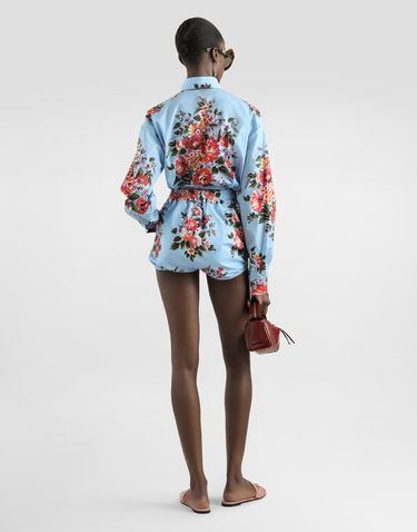 Риза Dolce & Gabbana Flower Bouquet-print Tie-front Long-sleeved Cotton Shirt Многоцветен | F5T76THS5UUHC5ZO, 2