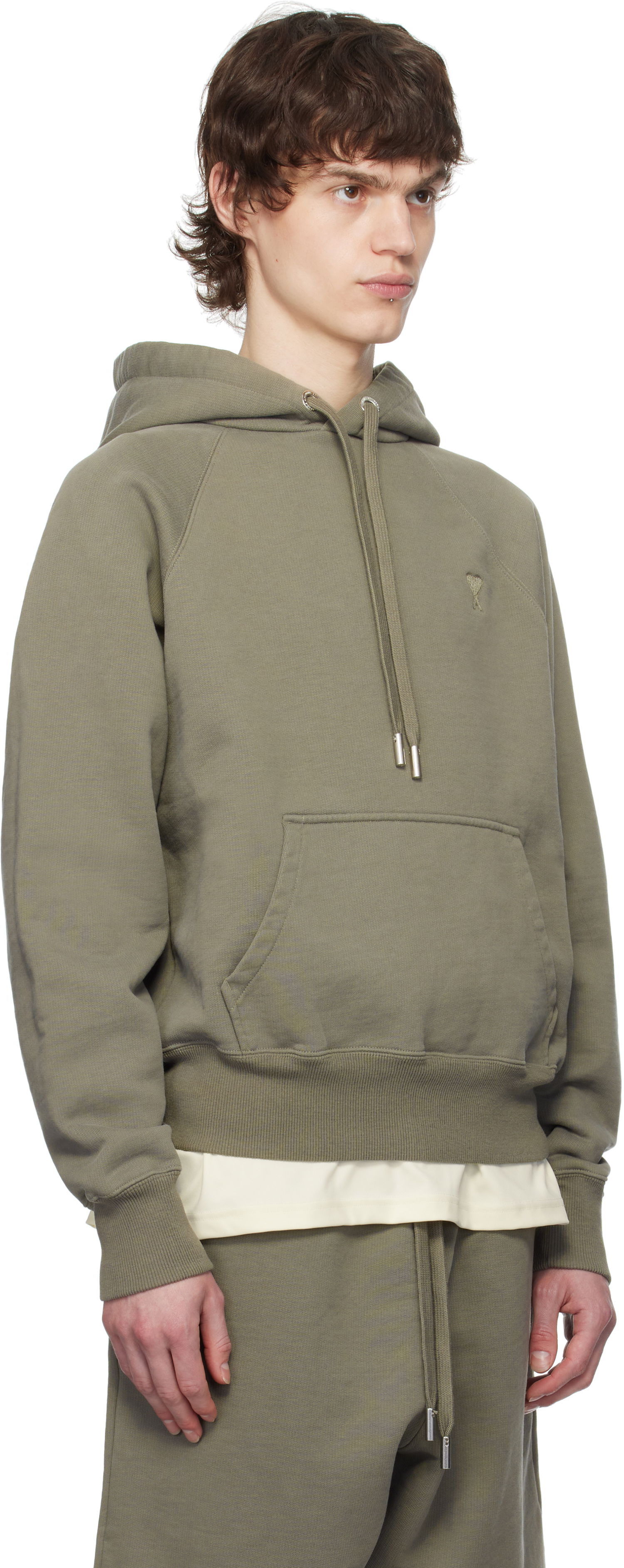 Суитчър AMI AMI Paris Ami de Coeur Cotton Hoodie Зелено | USW274.747, 1