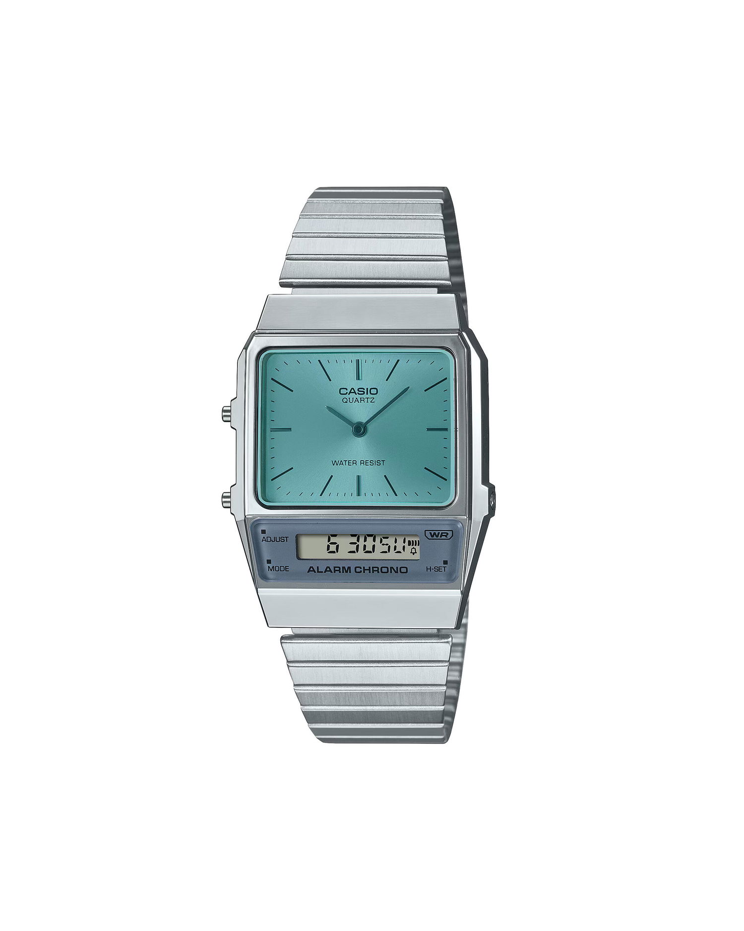 Часовник CASIO Rectangular Case Combination Display Water Resistant Alarm Chrono Watch Металик | AQ-800EC-2AEF, 0