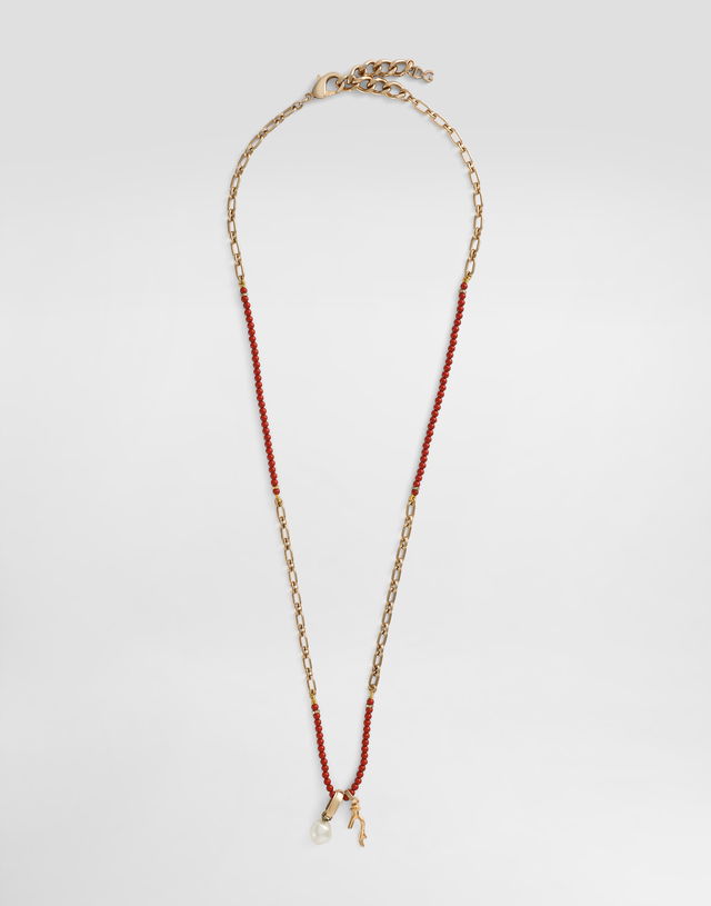 Dolce & Gabbana Gemstone and Charm Metal Necklace