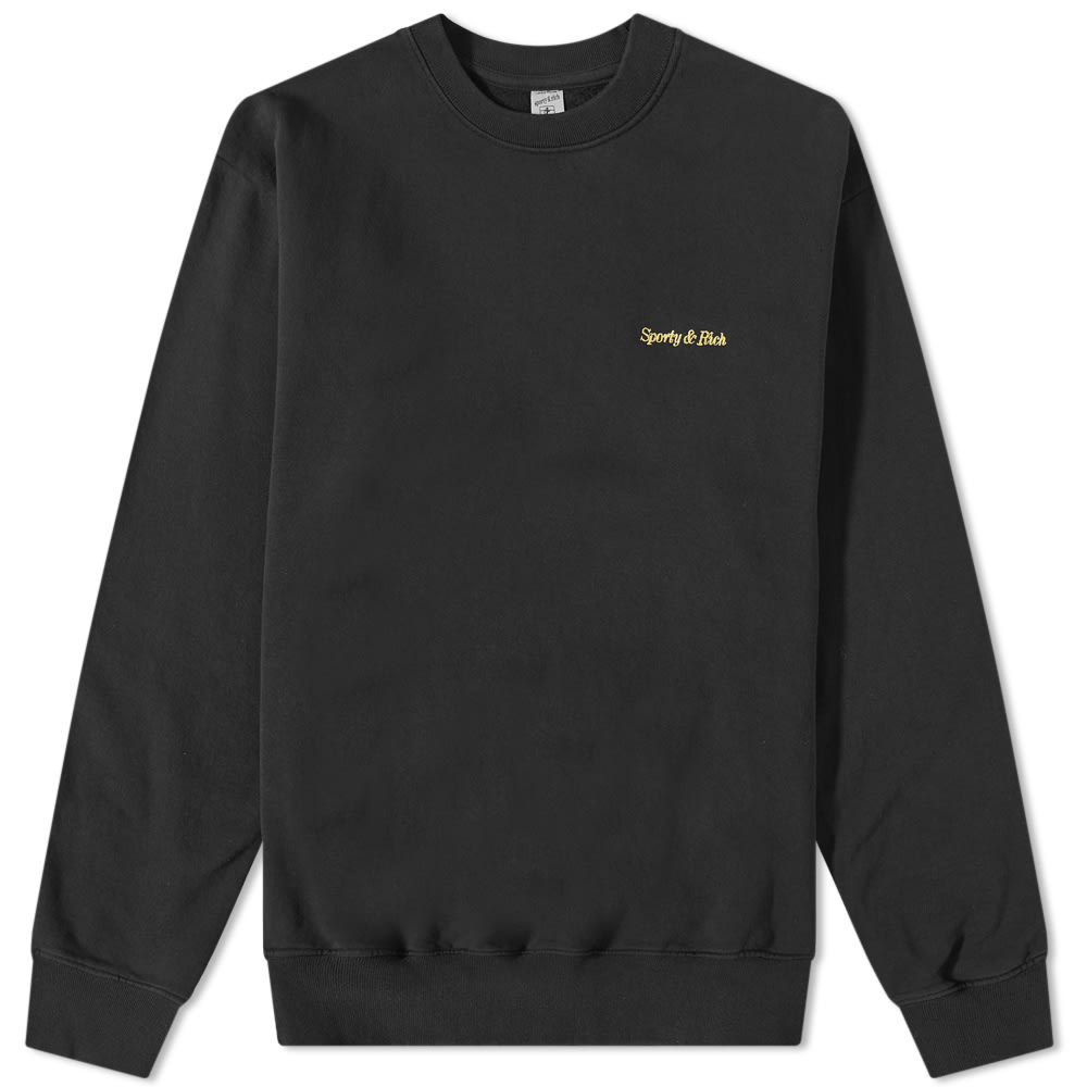 Пуловер Sporty & Rich Classic Logo Crewneck Черно | SRW-CLSCLOGOSWT-BKG, 0