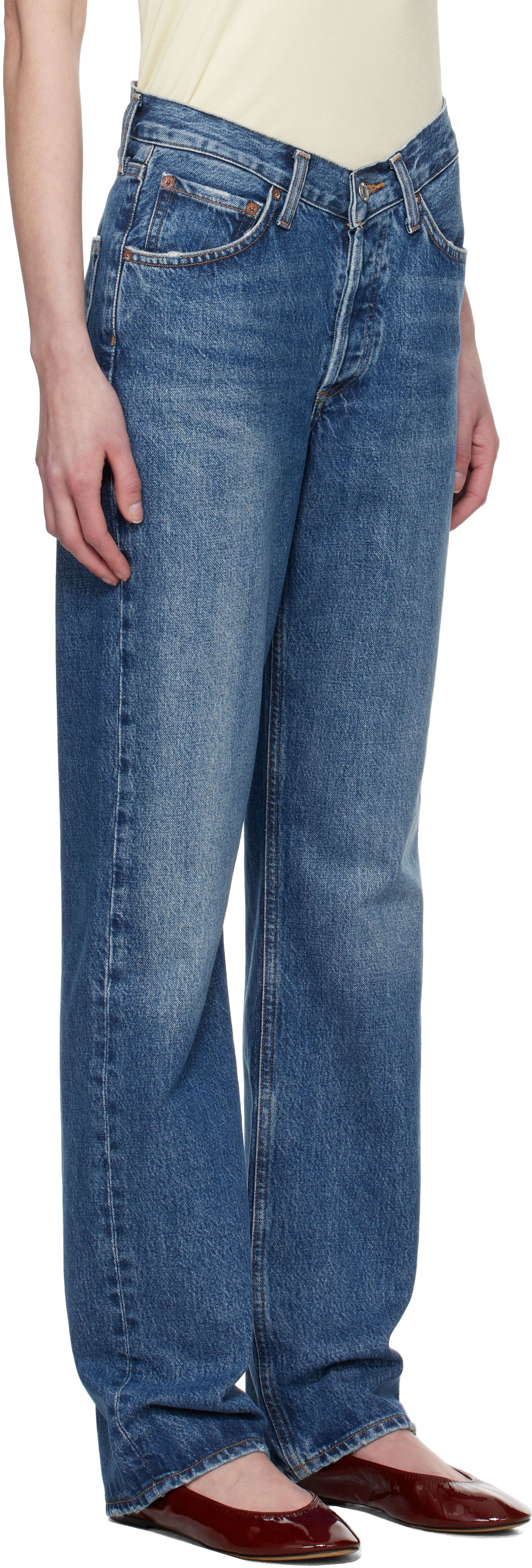 Дънки AGOLDE AGOLDE V-Waist Kelly Jeans Синьо | A229-1535, 1