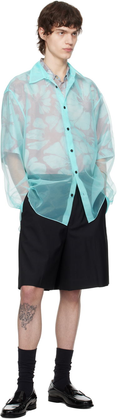 Риза Dries Van Noten Dries Van Noten Organza Floral-Print Shirt Тюркоазено | 251-020732-1501, 3