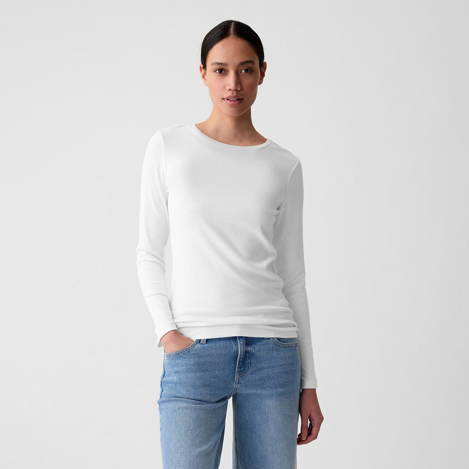 Тениска GAP T-shirt Modal Crew Fresh White XS Бяло | 540609-04, 0