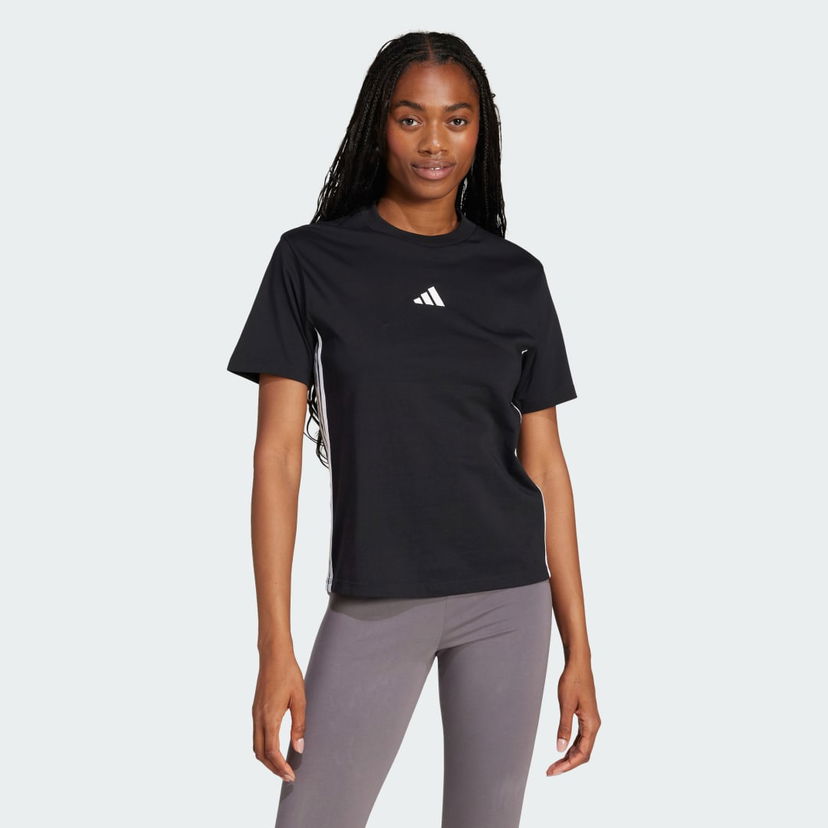 Тениска adidas Performance Cotton T-Shirt With 3 Stripes Черно | JD0846