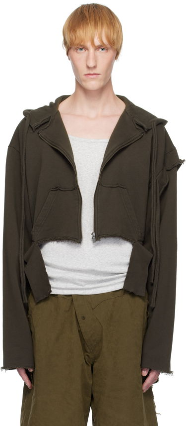 Суитчър Ottolinger Ottolinger Distressed Cropped Hoodie Зелено | 115-601115-02, 0