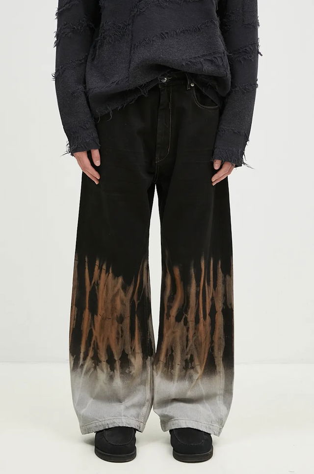 Rick Owens Geth Flame Effect Wide-Leg Jeans