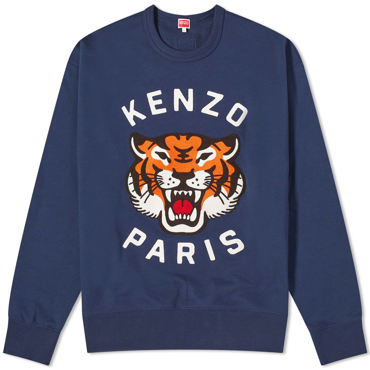 Пуловер KENZO Men's Lucky Tiger Crew Sweat Midnight Blue Тъмно синьо | FE58SW0104MF-77, 0